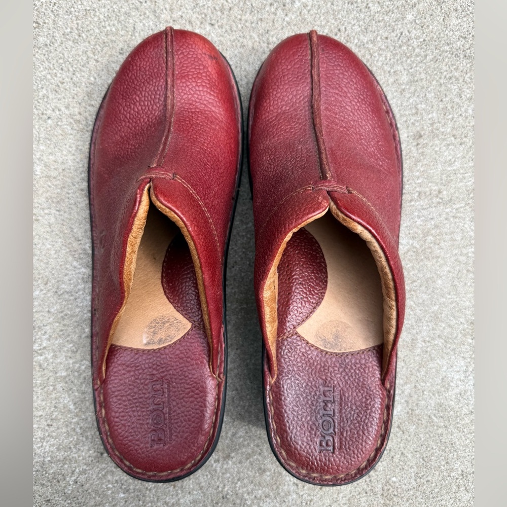 Born Women’s Burgundy Leather Clogs